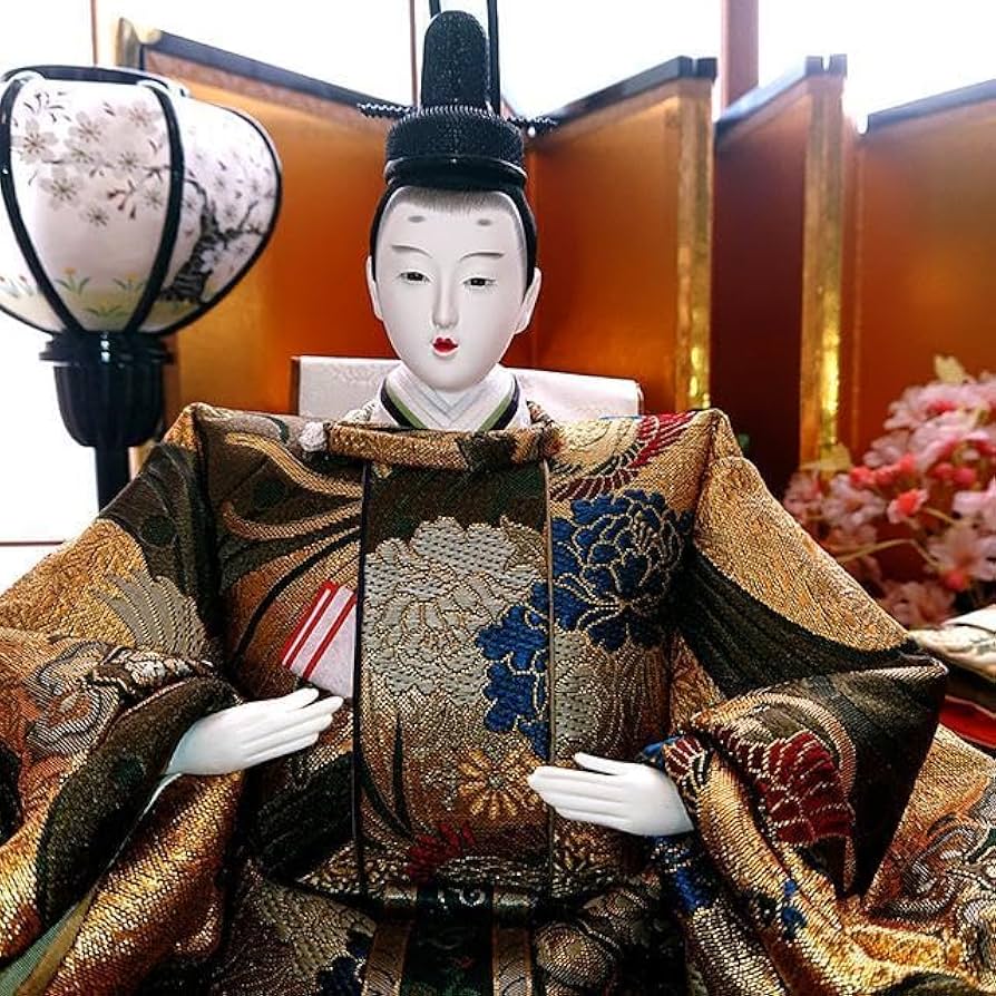 雛人形・平安古典雛／京都西陣 菊流水鳳凰紋様 秀月 お雛様 ひな飾り